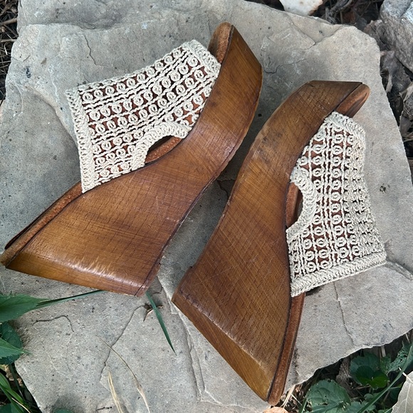 SBICCA vintage collection wedge sandal open toe wooden - Picture 10 of 10